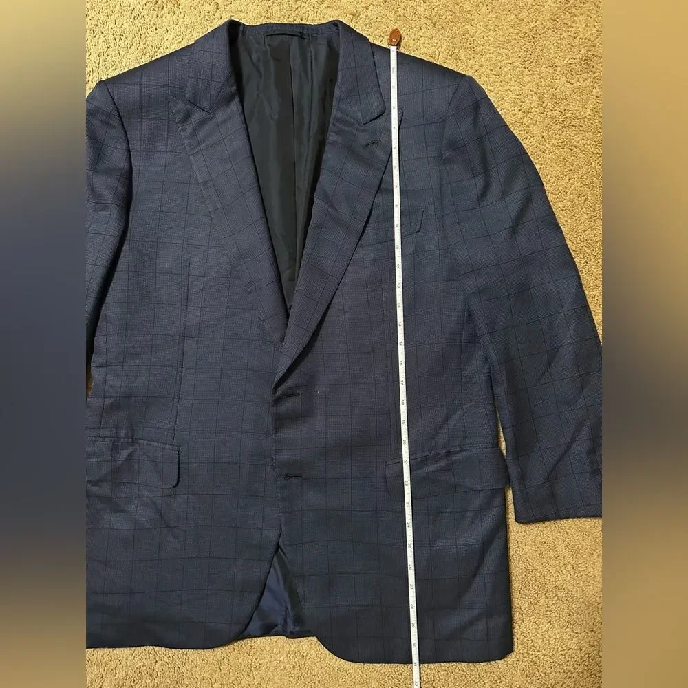 Brioni Blue Windowpane Jacket